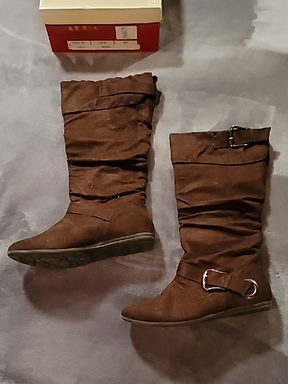 Alba Tall Brown Suede Style Boots